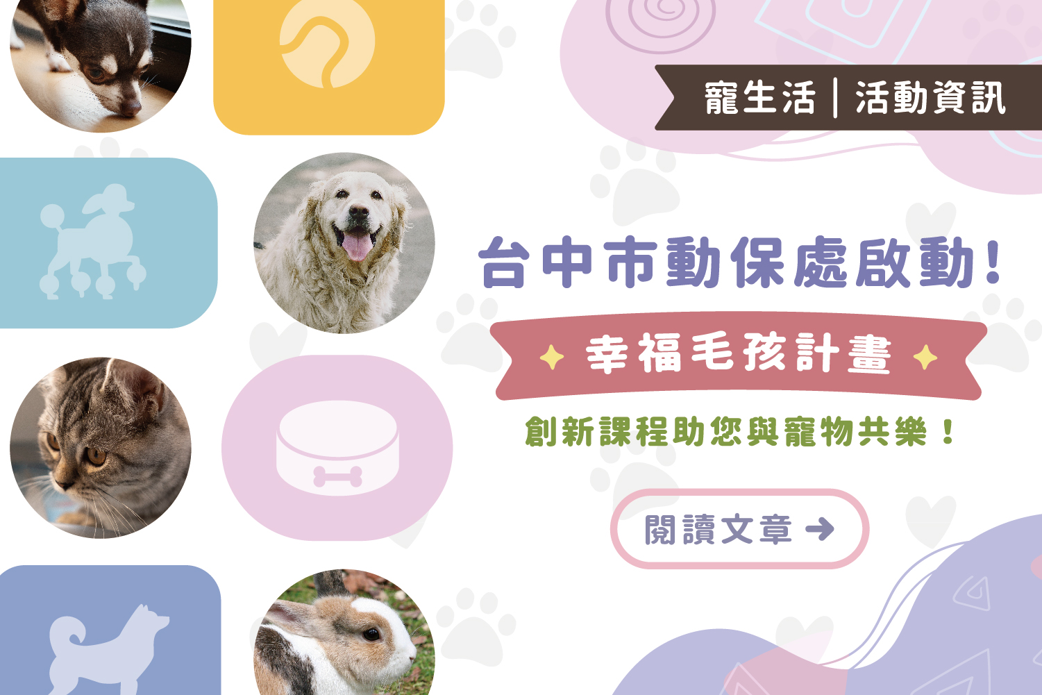 台中市動保處啟動「幸福毛小孩」計畫｜創新課程助您與寵物共樂！